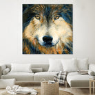 Regard inquiet du loup by Sylvia Audet on GIANT ART - white animals