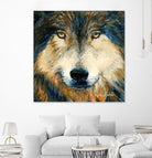 Regard inquiet du loup by Sylvia Audet on GIANT ART - white animals