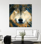 Regard inquiet du loup by Sylvia Audet on GIANT ART - white animals