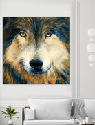 Regard inquiet du loup by Sylvia Audet on GIANT ART - white animals