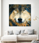 Regard inquiet du loup by Sylvia Audet on GIANT ART - white animals