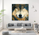 Regard inquiet du loup by Sylvia Audet on GIANT ART - white animals