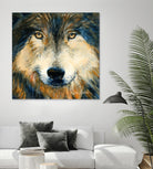 Regard inquiet du loup by Sylvia Audet on GIANT ART - white animals