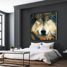 Regard inquiet du loup by Sylvia Audet on GIANT ART - white animals