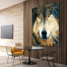 Regard inquiet du loup by Sylvia Audet on GIANT ART - white animals