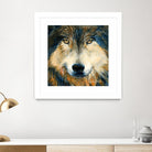 Regard inquiet du loup by Sylvia Audet on GIANT ART - white animals