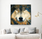 Regard inquiet du loup by Sylvia Audet on GIANT ART - white animals