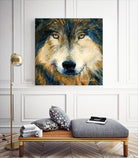 Regard inquiet du loup by Sylvia Audet on GIANT ART - white animals canadien