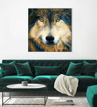 Regard inquiet du loup by Sylvia Audet on GIANT ART - white animals