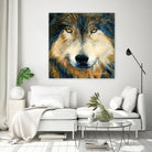 Regard inquiet du loup by Sylvia Audet on GIANT ART - white animals canadien