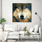 Regard inquiet du loup by Sylvia Audet on GIANT ART - white animals