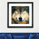 Regard inquiet du loup by Sylvia Audet on GIANT ART - white animals