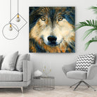 Regard inquiet du loup by Sylvia Audet on GIANT ART - white animals canadien