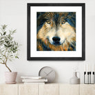 Regard inquiet du loup by Sylvia Audet on GIANT ART - white animals