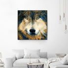 Regard inquiet du loup by Sylvia Audet on GIANT ART - white animals