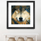 Regard inquiet du loup by Sylvia Audet on GIANT ART - white animals