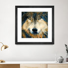 Regard inquiet du loup by Sylvia Audet on GIANT ART - white animals