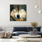 Regard inquiet du loup by Sylvia Audet on GIANT ART - white animals