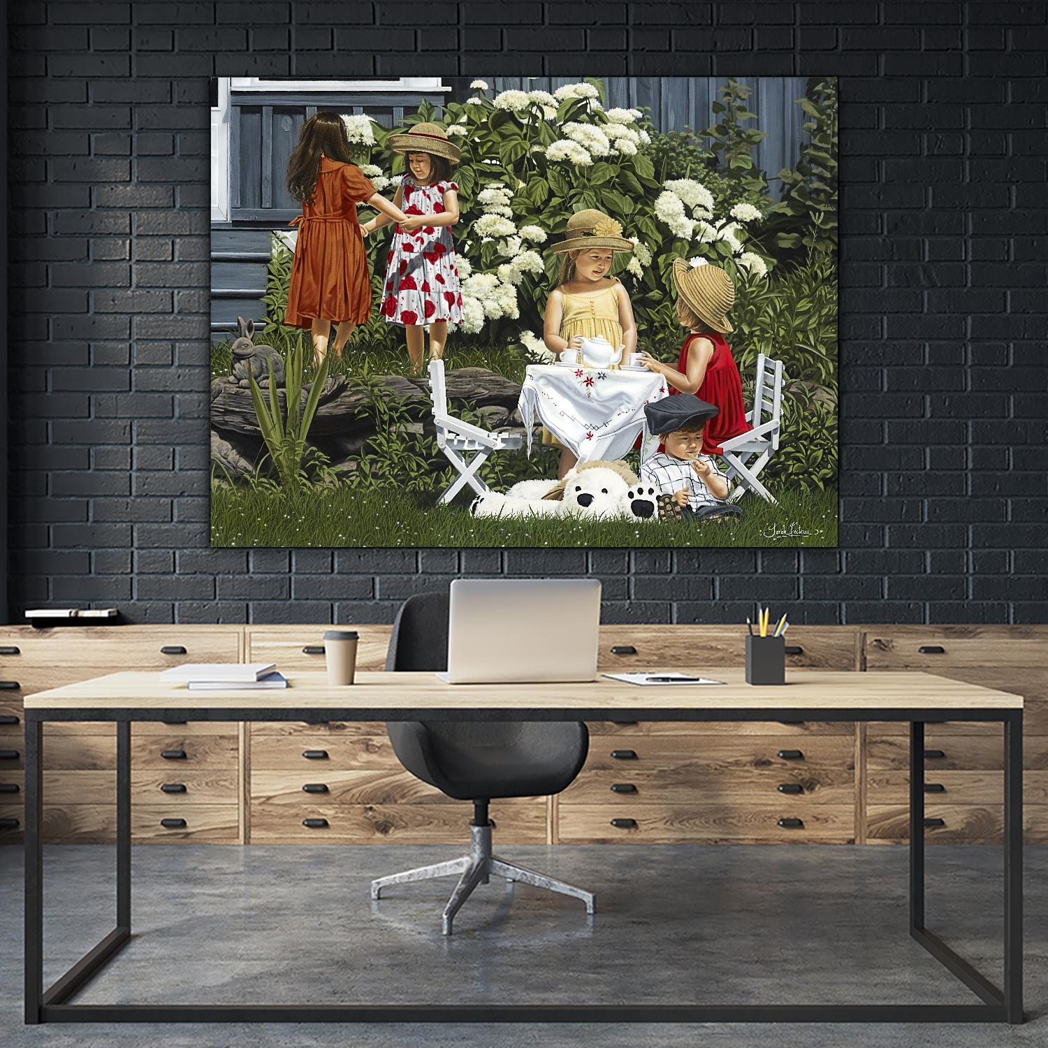 Golden Party by Sarah Fecteau on GIANT ART - red naive