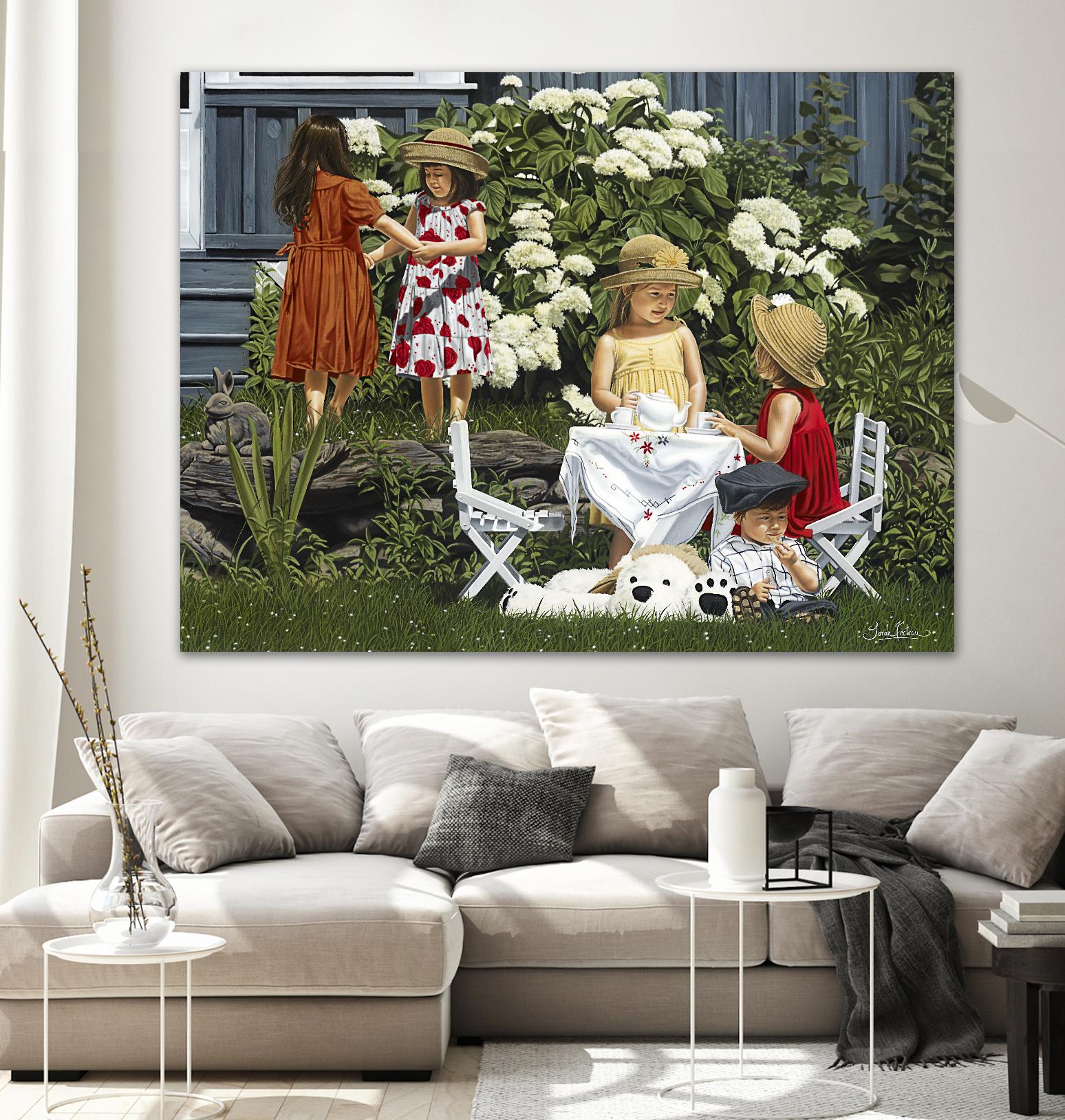 Golden Party by Sarah Fecteau on GIANT ART - red naive