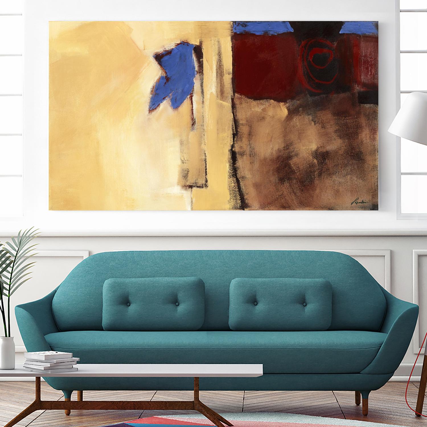 Le cœur est un oiseau by Diane Lambin on GIANT ART - blue abstract