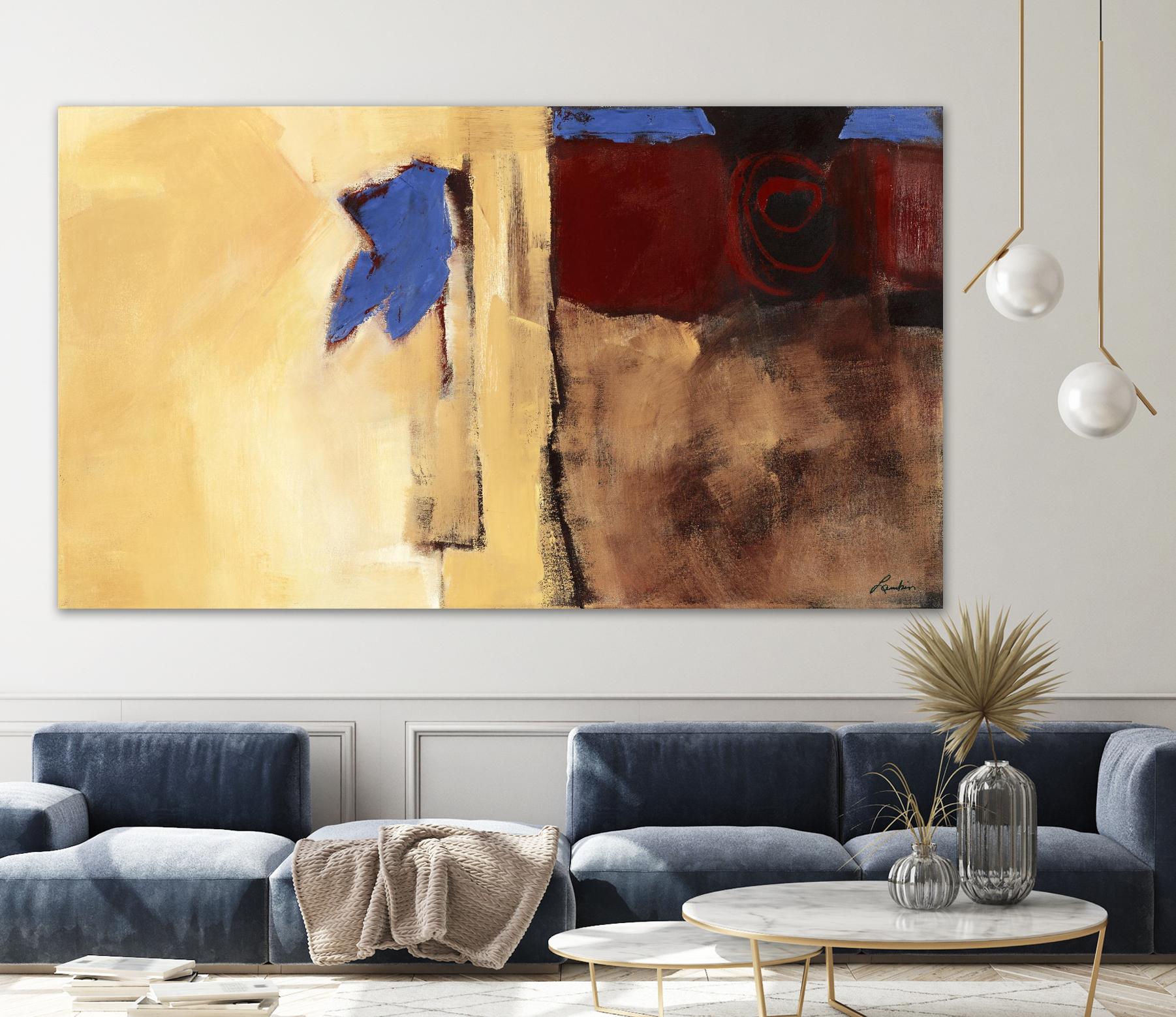 Le cœur est un oiseau by Diane Lambin on GIANT ART - blue abstract