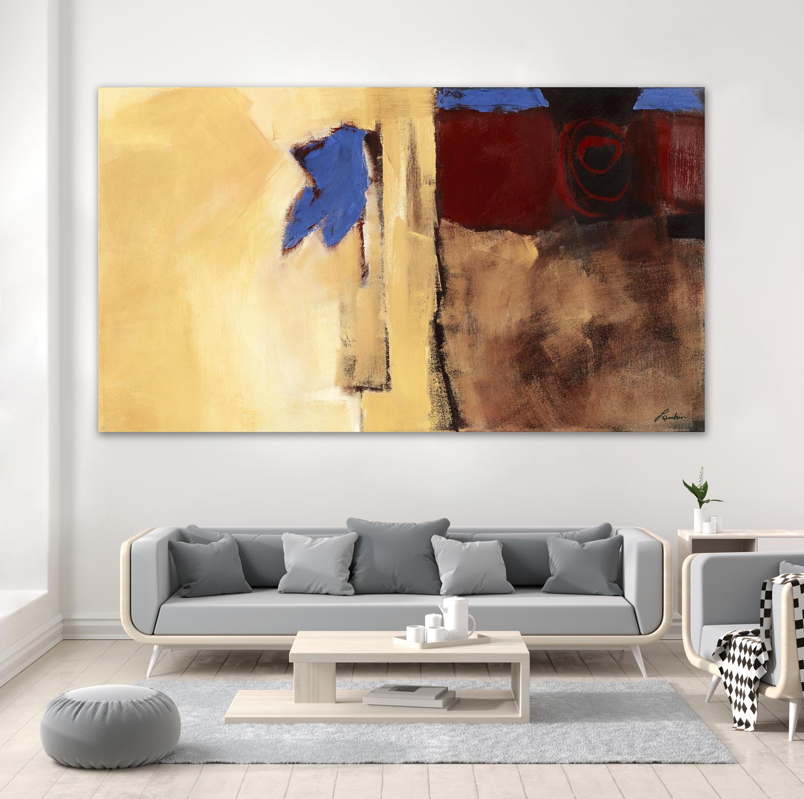 Le cœur est un oiseau by Diane Lambin on GIANT ART - blue abstract