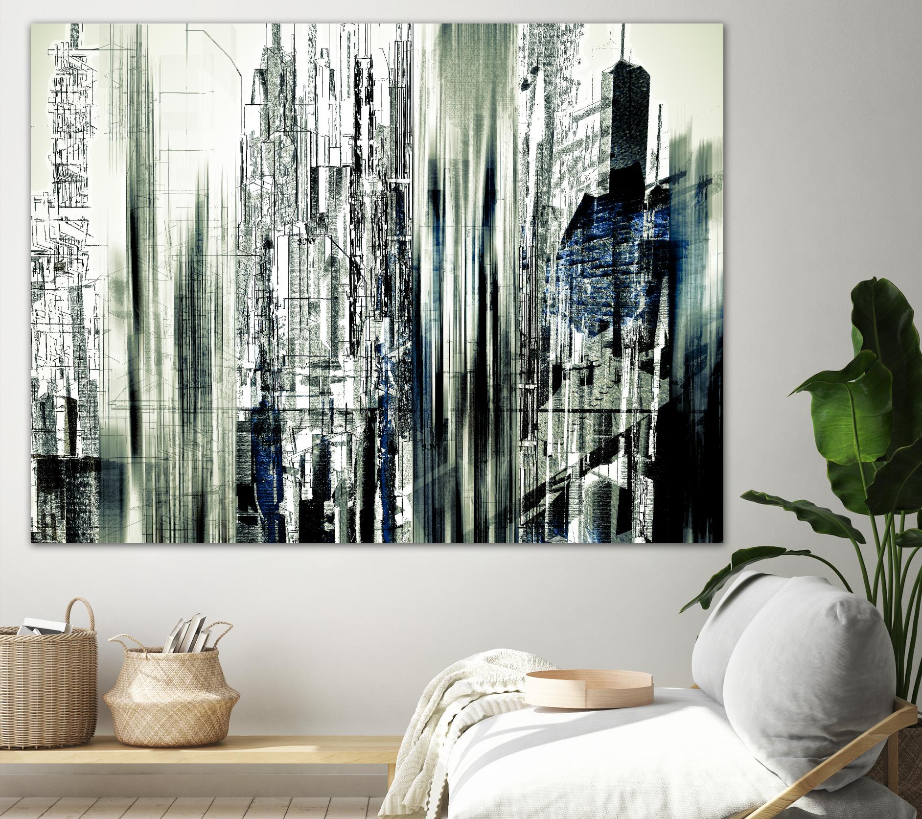 Abstract City Perspective II by Jean-François Dupuis on GIANT ART - white city scene