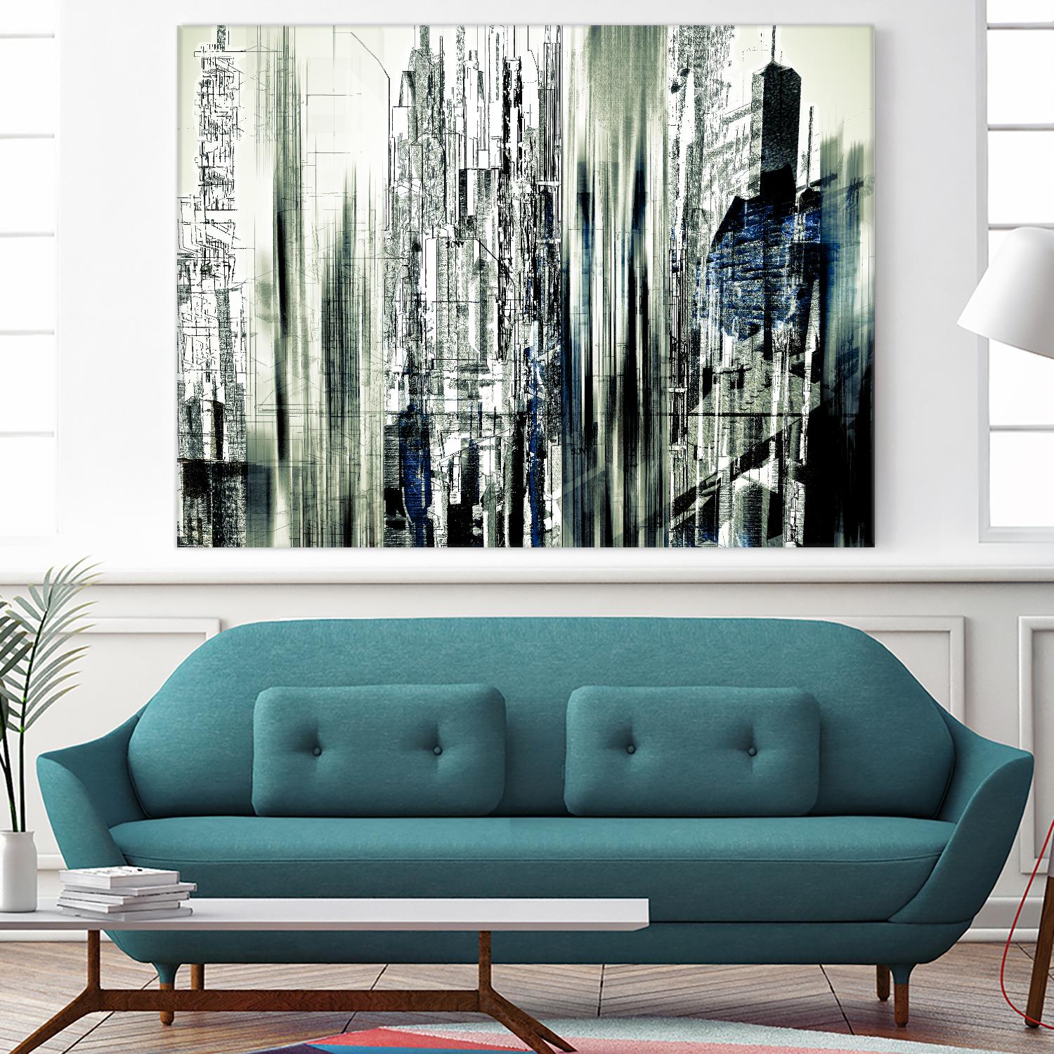 Abstract City Perspective II by Jean-François Dupuis on GIANT ART - white city scene