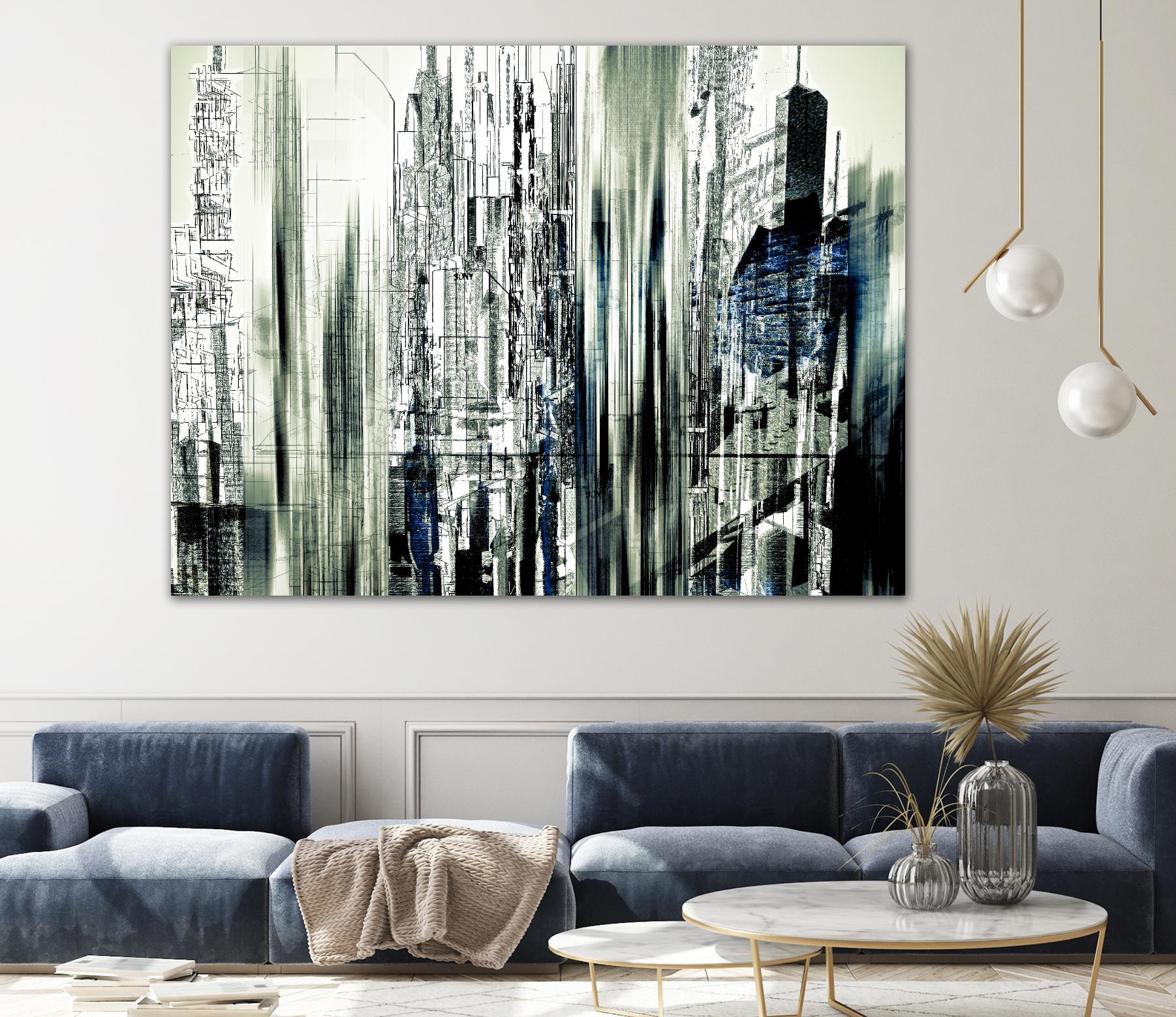 Abstract City Perspective II by Jean-François Dupuis on GIANT ART - white city scene