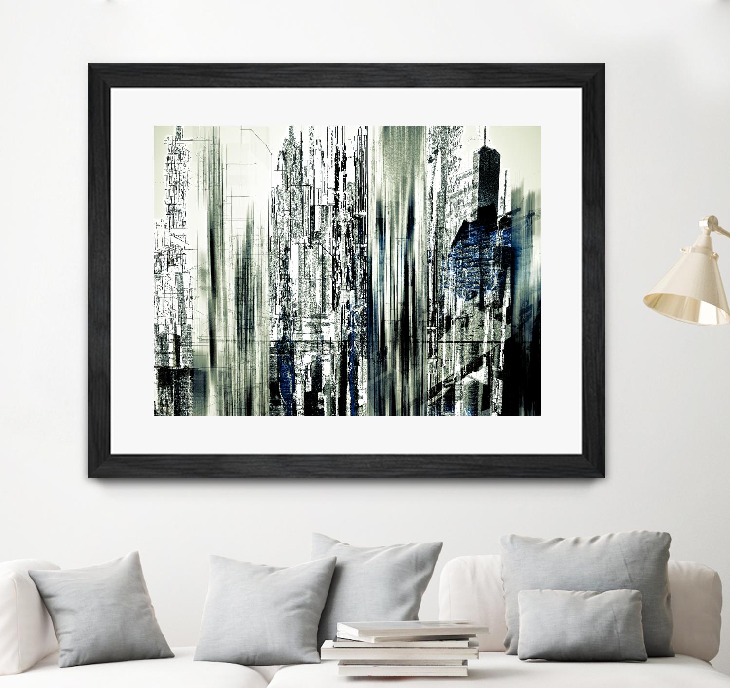 Abstract City Perspective II by Jean-François Dupuis on GIANT ART - white city scene