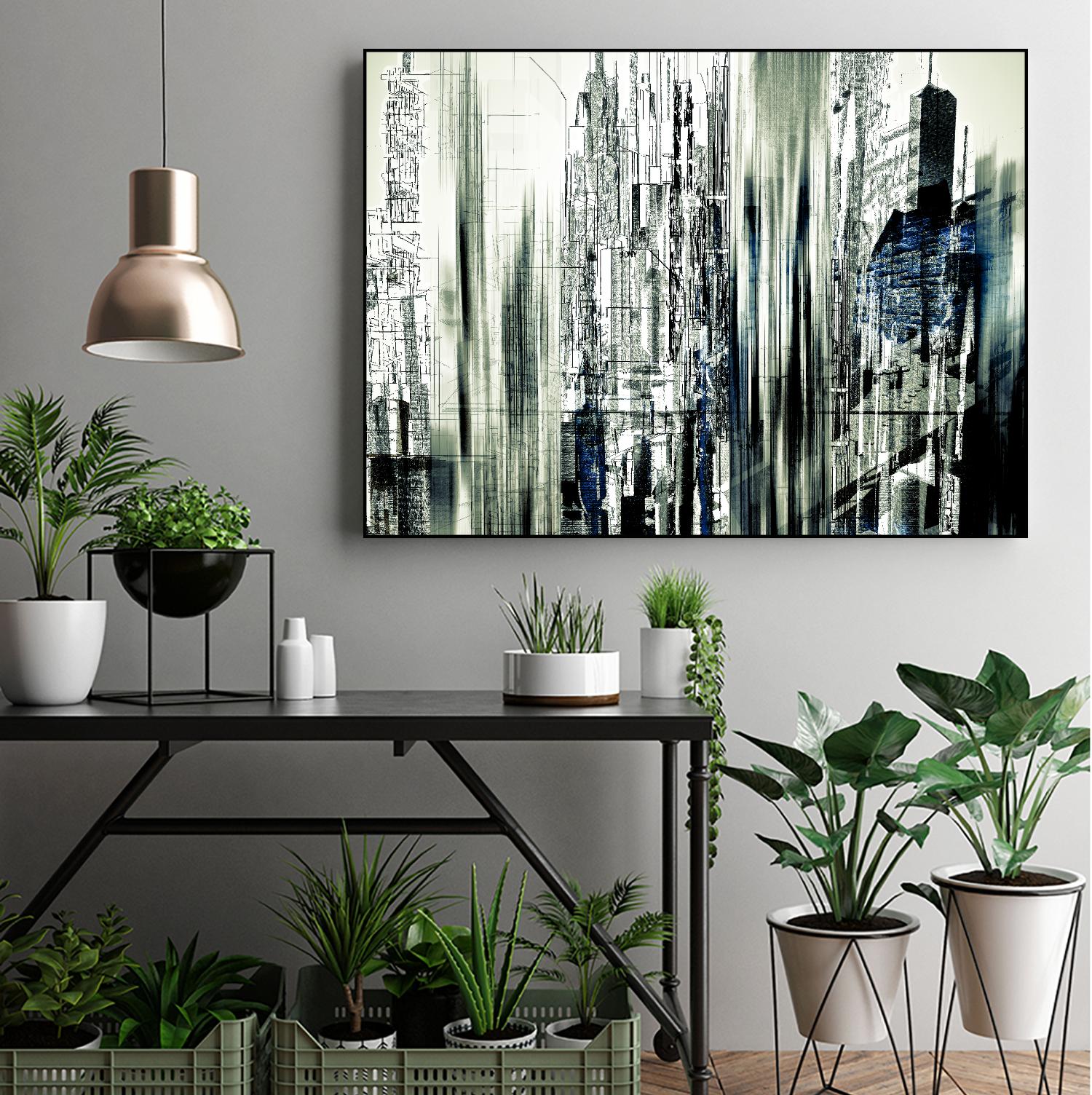 Abstract City Perspective II by Jean-François Dupuis on GIANT ART - white city scene