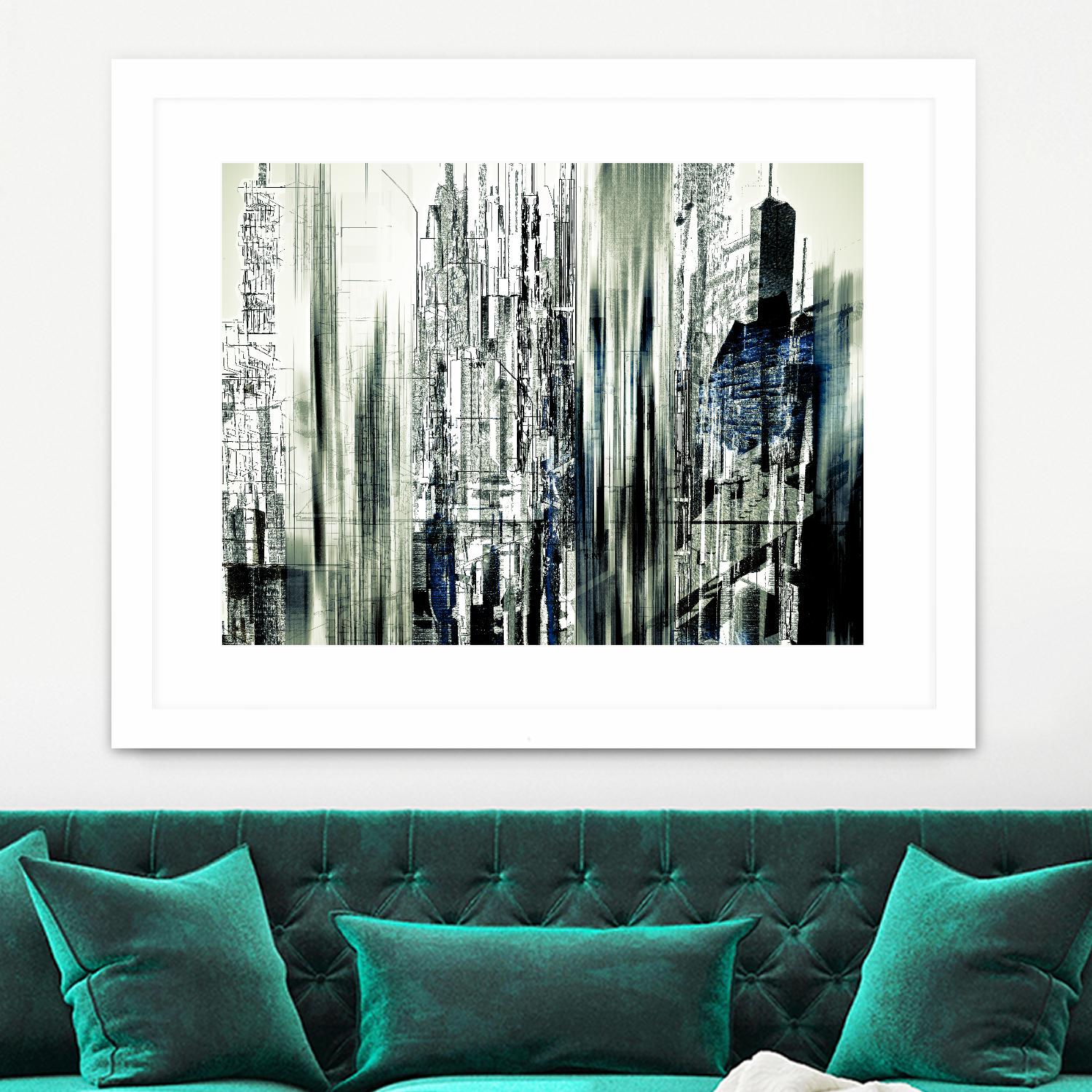 Abstract City Perspective II by Jean-François Dupuis on GIANT ART - white city scene