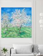 Le Verger en fleurs by Hélène Léveillée on GIANT ART - green landscape arbre en fleur