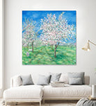 Le Verger en fleurs by Hélène Léveillée on GIANT ART - green landscape arbre en fleur