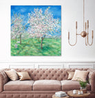 Le Verger en fleurs by Hélène Léveillée on GIANT ART - green landscape arbre en fleur