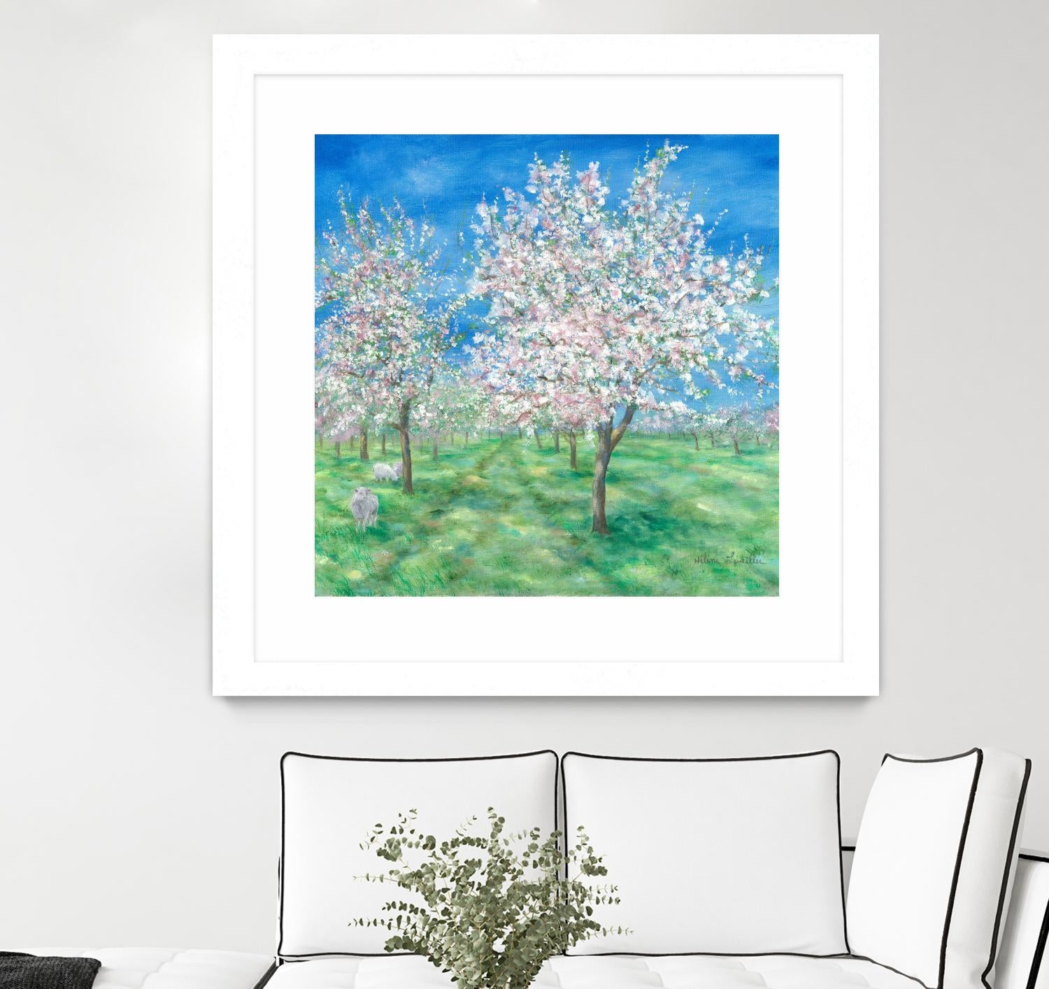 Le Verger en fleurs by Hélène Léveillée on GIANT ART - green landscape arbre en fleur