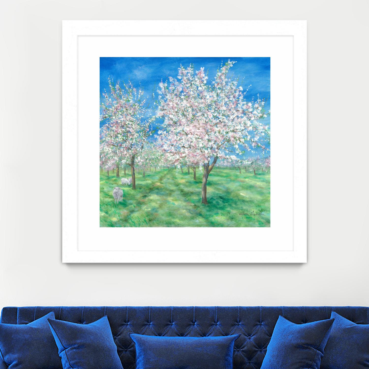 Le Verger en fleurs by Hélène Léveillée on GIANT ART - green landscape arbre en fleur