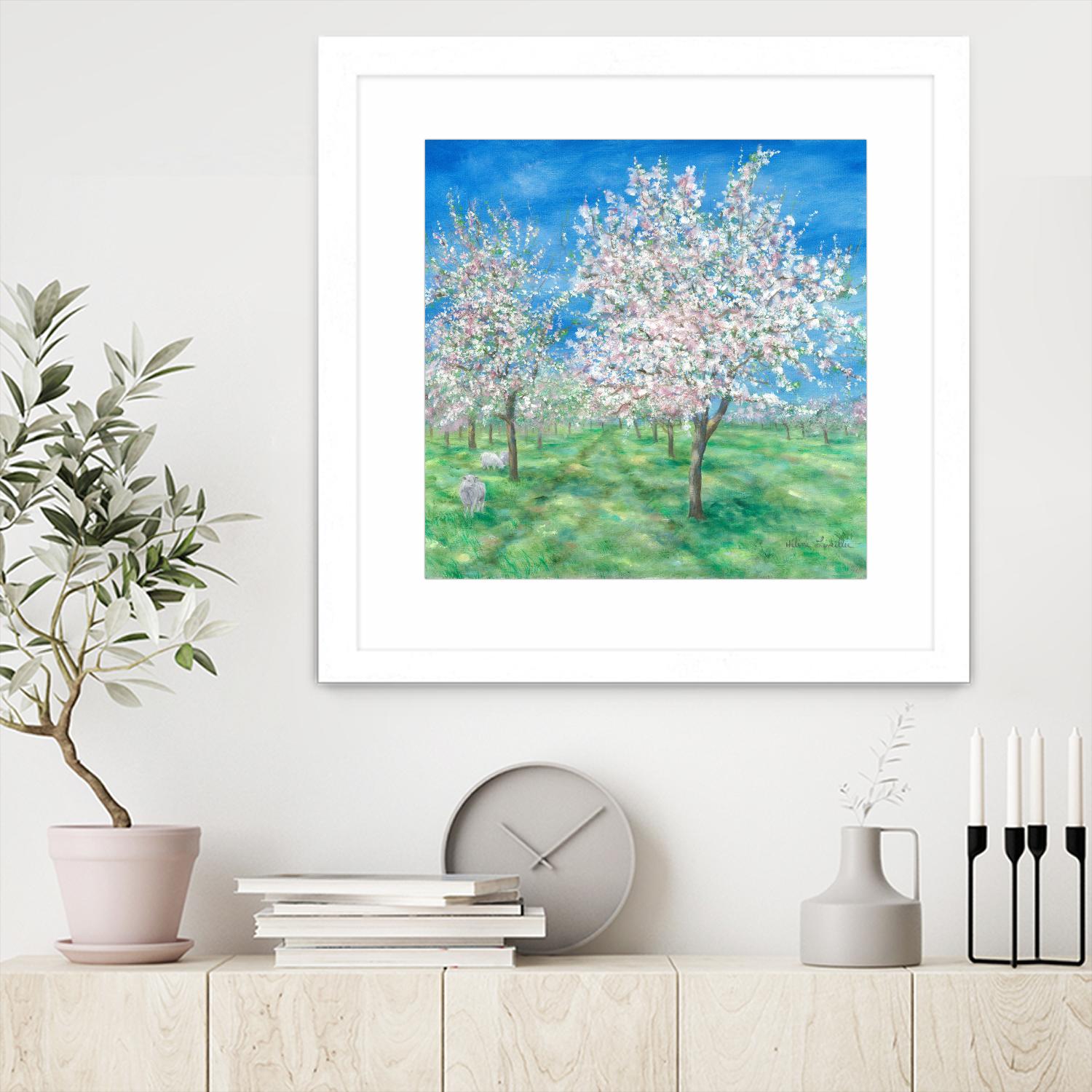 Le Verger en fleurs by Hélène Léveillée on GIANT ART - green landscape arbre en fleur