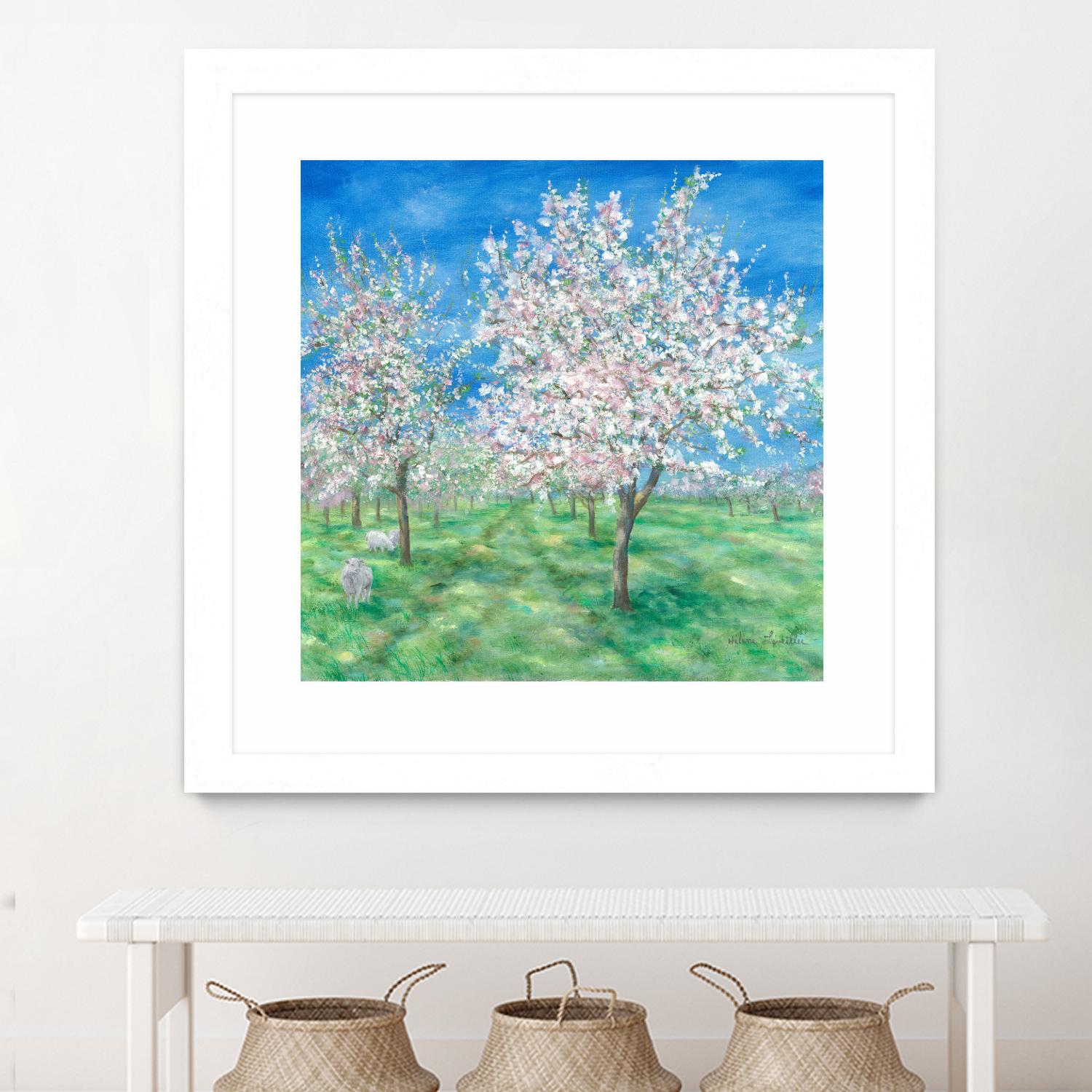 Le Verger en fleurs by Hélène Léveillée on GIANT ART - green landscape arbre en fleur