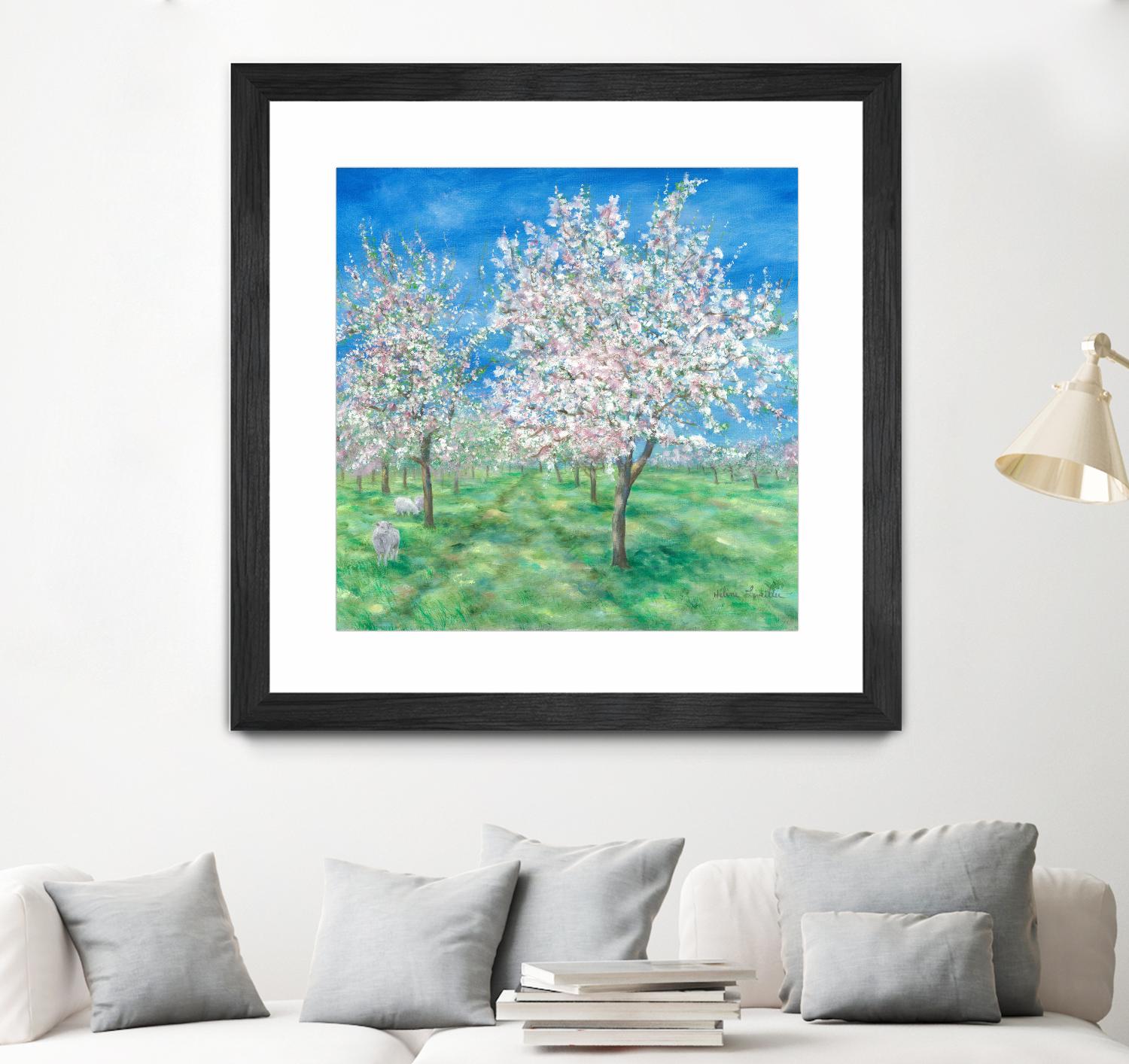 Le Verger en fleurs by Hélène Léveillée on GIANT ART - green landscape arbre en fleur