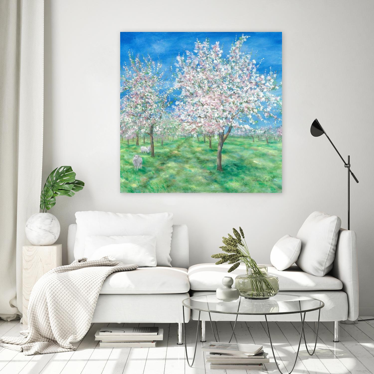 Le Verger en fleurs by Hélène Léveillée on GIANT ART - green landscape arbre en fleur