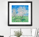 Le Verger en fleurs by Hélène Léveillée on GIANT ART - green landscape arbre en fleur