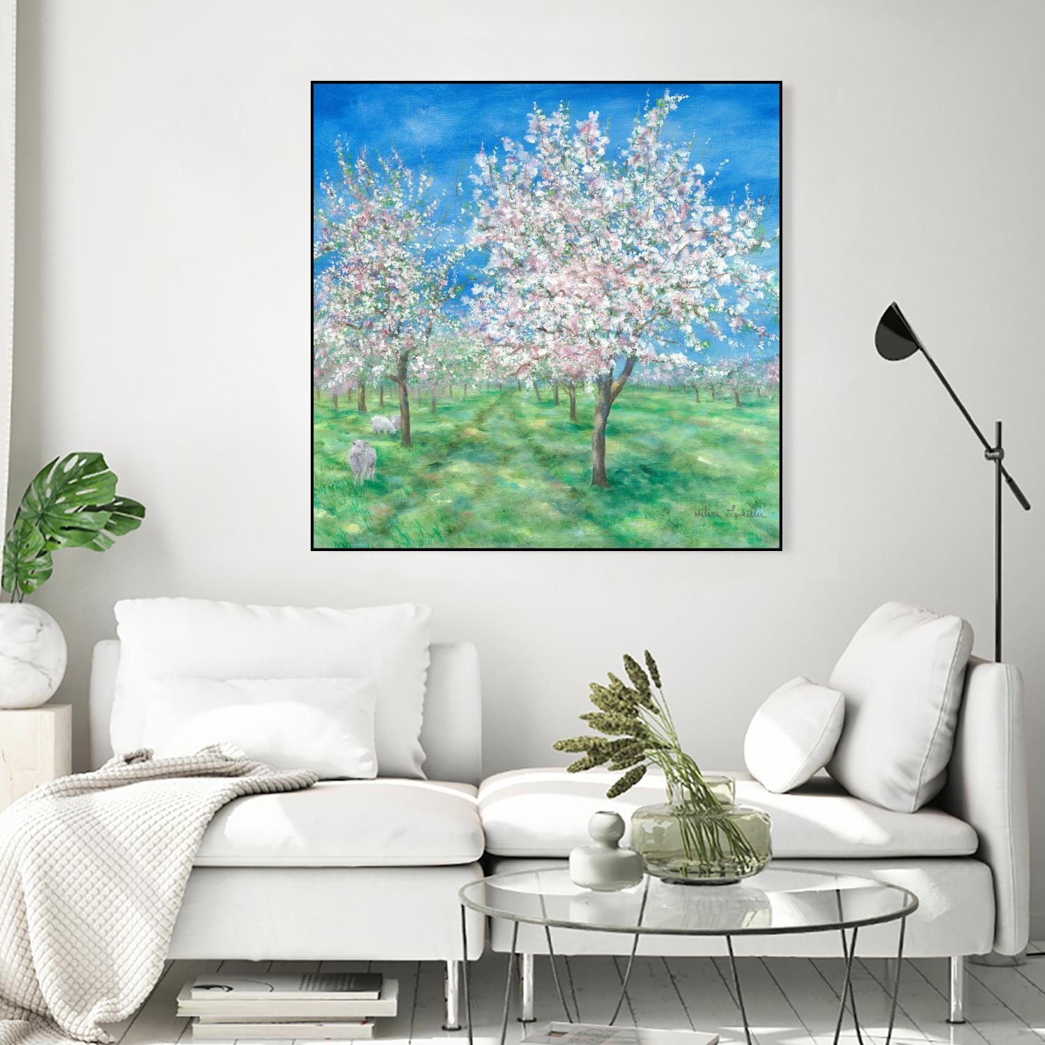 Le Verger en fleurs by Hélène Léveillée on GIANT ART - green landscape arbre en fleur