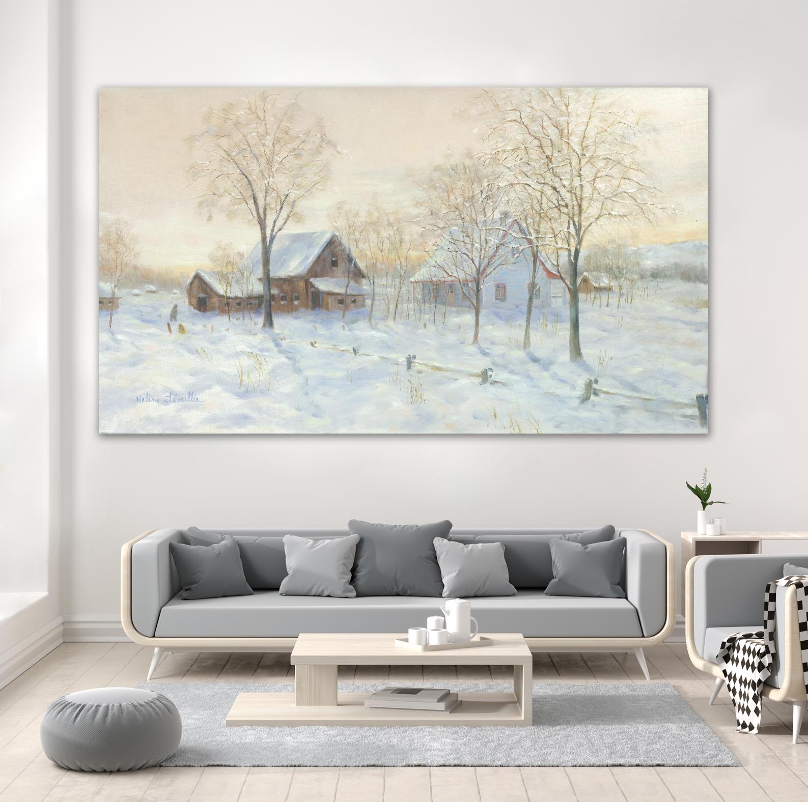 Paysage à Baie Saint-Paul by Hélène Léveillée on GIANT ART - beige landscape country