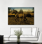 2 Horses by Daniel Stanford on GIANT ART - gold animals exotique