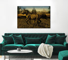 2 Horses by Daniel Stanford on GIANT ART - gold animals exotique