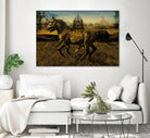 2 Horses by Daniel Stanford on GIANT ART - gold animals exotique