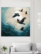 À la quiétude du grand halo by Marie Claprood on GIANT ART - white animals