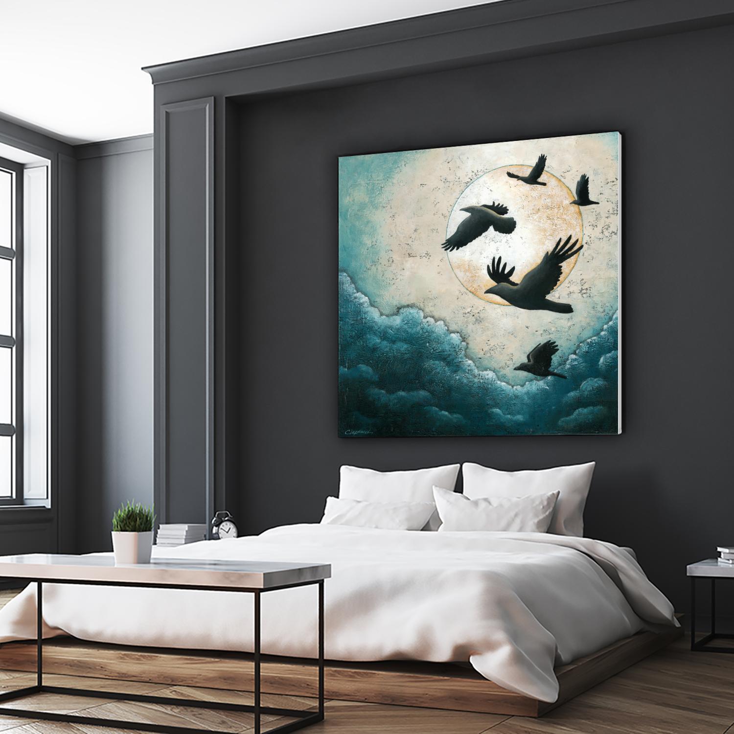 À la quiétude du grand halo by Marie Claprood on GIANT ART - white animals